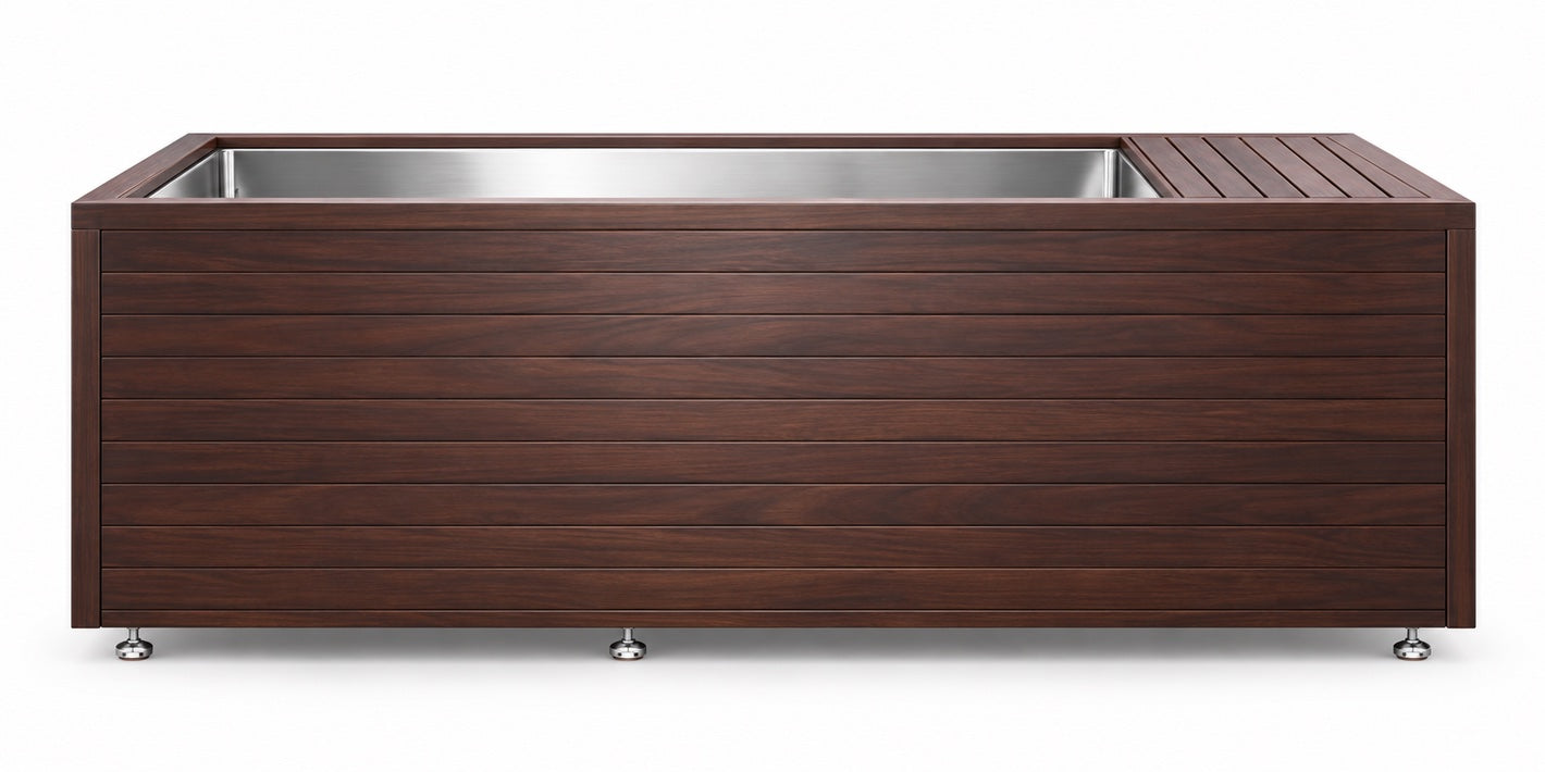 WV-31. Bañera XL con acabado de madera oscura.